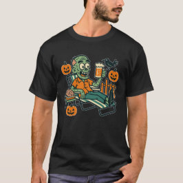 Camiseta Retro Zombie Hangout Shirt, Funny Zombie Beer