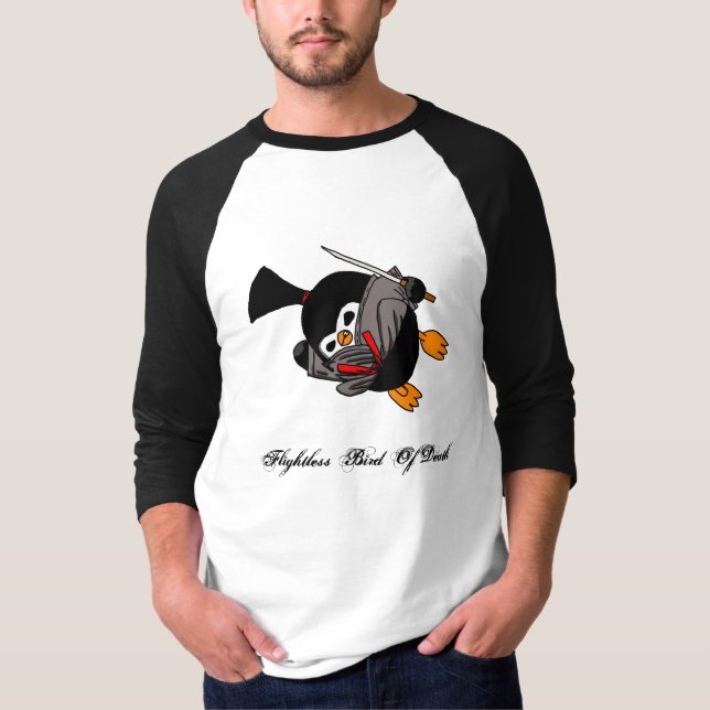 Camiseta Retroceso del dragón del pingüino de Ninja (Anverso)