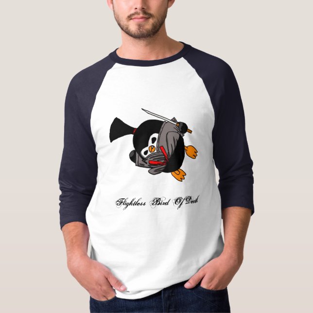 Camiseta Retroceso del dragón del pingüino de Ninja (Anverso)