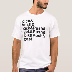 Camiseta Retroceso, empuje, costa (letras negras)