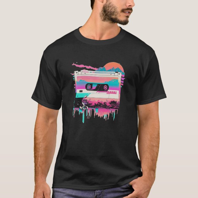 Camiseta Retroonda de cinta de cassette de agudos estéticos (Anverso)