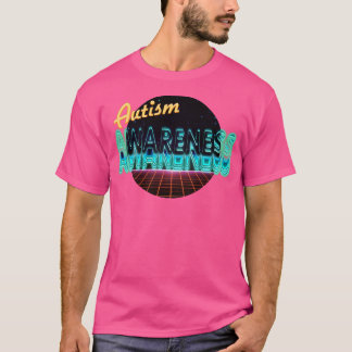 Camiseta retroonda de la conciencia del autismo