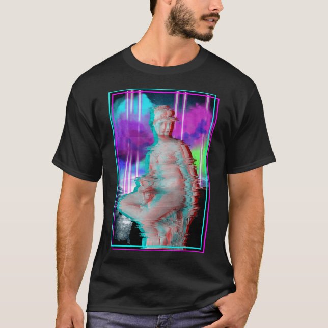 Camiseta Retroonda estética de la estatua griega de Vaporwa (Anverso)