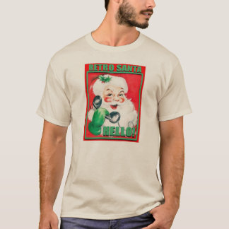 Camiseta RetroSantaHello-MensHanesNanoTee