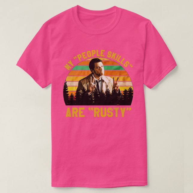 Camiseta RetroSunsetCastielSupernaturalSuperholicCollinsMyP (Diseño del anverso)