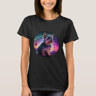 Camiseta Retrowave Aestheti de Yorkshire Terrier Synthwave 