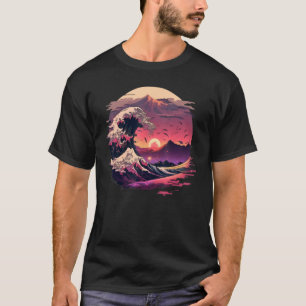 Camiseta Retrowave Great Wave off Kanagawa Ja de los años 8