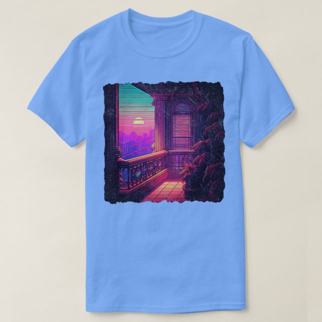 Camiseta Retrowave Pixel Art (Diseño del anverso)
