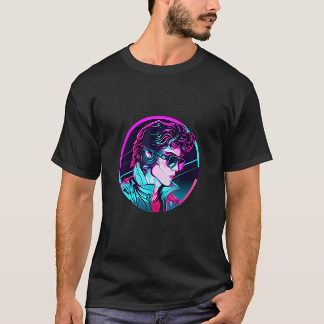 Camiseta Retrowave Synthwave 80s Character For The Eighties (Anverso)