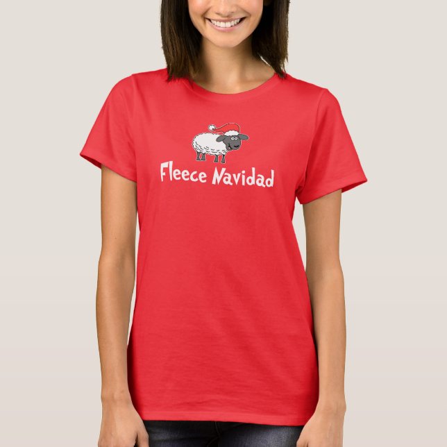 Camiseta Retruécano del navidad de las ovejas de Navidad (Anverso)