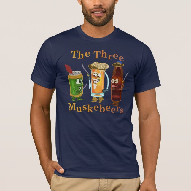 Camiseta Retruécano divertido de la cerveza de tres (Anverso)