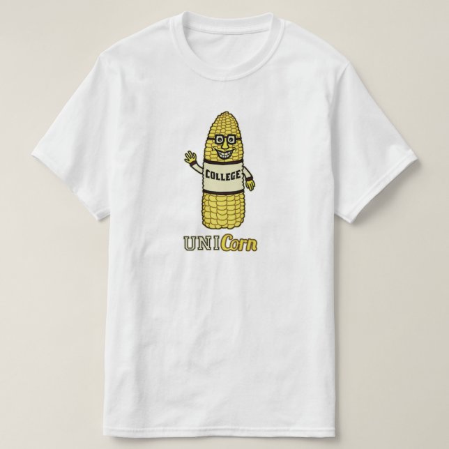 Camiseta Retruécano divertido de la universidad del maíz (Diseño del anverso)