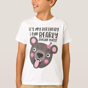 Camiseta Retruécano divertido del oso del cumpleaños