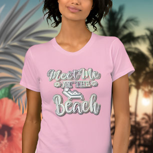 Camiseta Reúnete conmigo en Beach Colorful Text