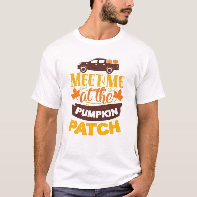 Camiseta Reúnete conmigo en el eslogan de otoño de la granj (Anverso)