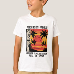 Camiseta Reunio De La Familia De Palm Tree Beach Sunset De 