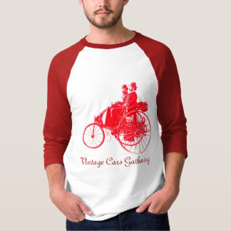 Camiseta Reunión de coches de época, blanco rojo