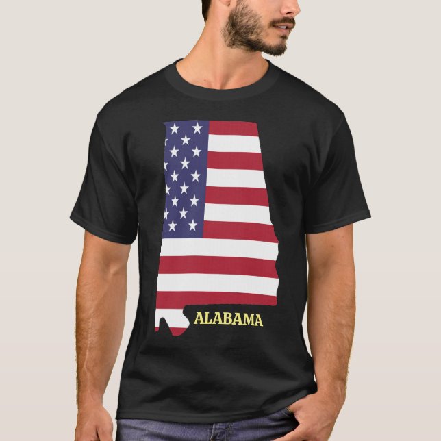 Camiseta Reunión de la familia ALABAMA 💛 bandera azul rojo (Anverso)