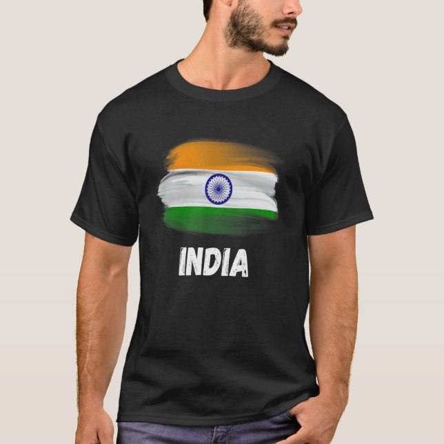 Camiseta Reunión de la familia de bandera india retro del o (Anverso)