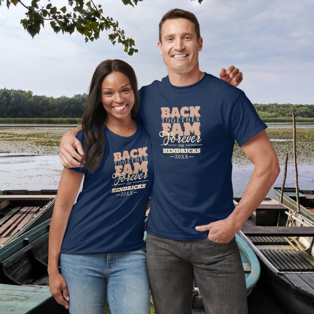 Camiseta Reunión de la familia personalizado azul con camis (Family Reunion T-Shirt Favor)