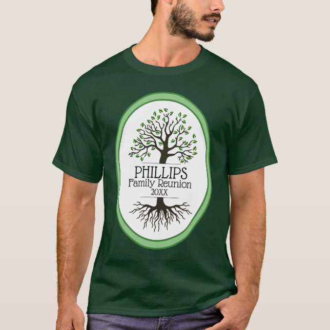 Camiseta Reunión de la familia Sage Green Family Tree (Anverso)