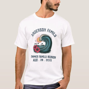 Camiseta Reunión de la familia Summer Sunset Beach Palm Tre