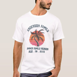 Camiseta Reunión de la familia Summer Sunset Beach Palm Tre