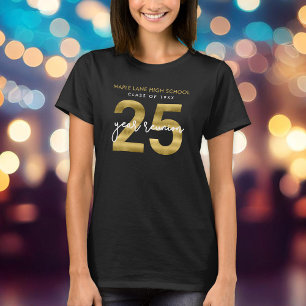 Camiseta Reunión elegante de clase Faux Gold de 25 años
