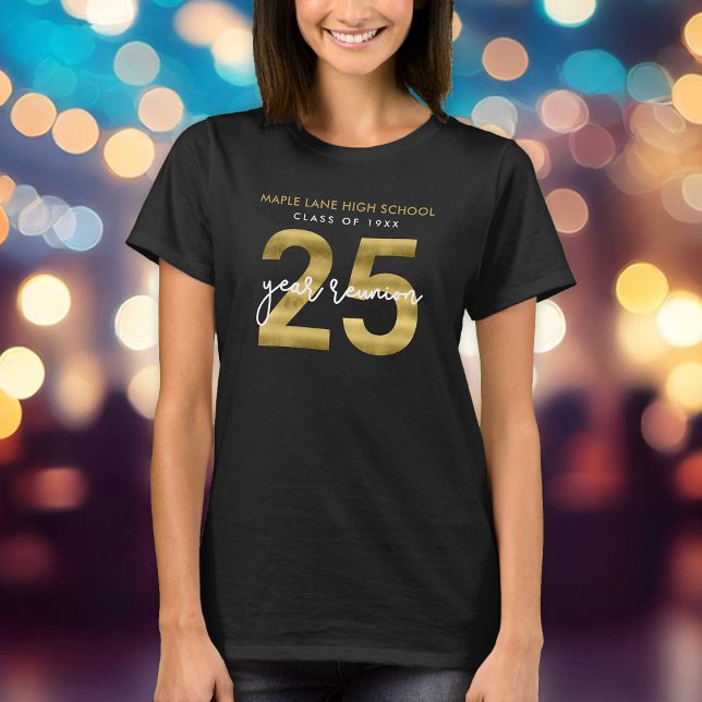 Camiseta Reunión elegante de clase Faux Gold de 25 años (Subido por el creador)