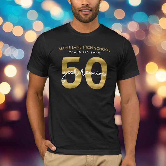 Camiseta Reunión elegante de clase Faux Gold de 50 años (Subido por el creador)