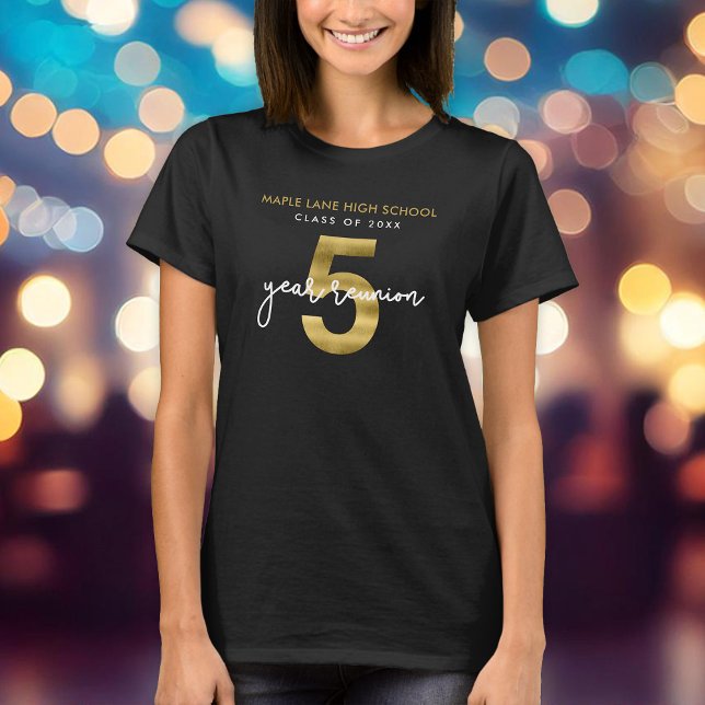 Camiseta Reunión elegante de clase Faux Gold de 5 años (Subido por el creador)