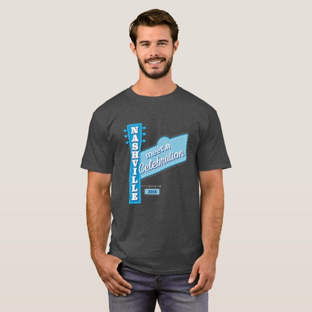 Camiseta Reunión-en el T oscuro de los hombres de Nashville (Anverso completo)
