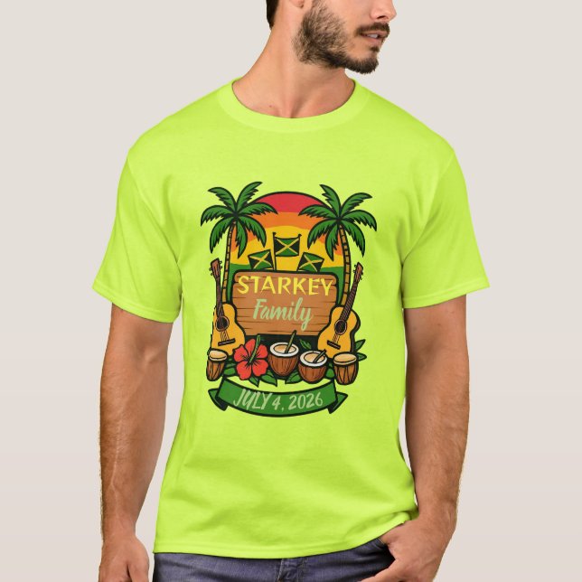 Camiseta Reunión familiar ambiente jamaicano (Anverso)