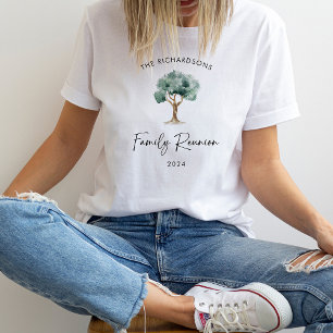 Camiseta Reunión familiar con escritura arbórea y moderna
