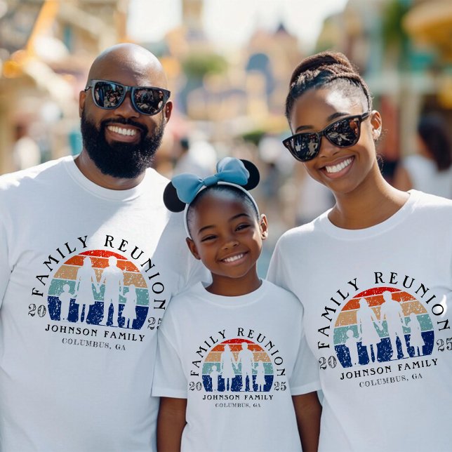 Camiseta Reunión familiar con manos retro Sun White (Subido por el creador)