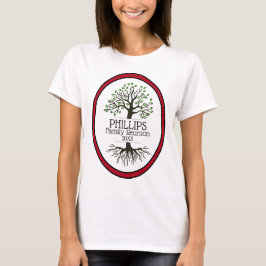Camiseta Reunión familiar de árbol de familia roja oscura
