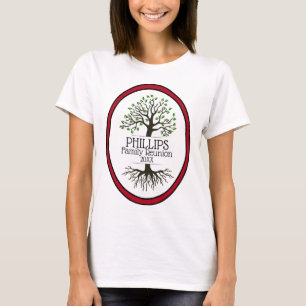 Camiseta Reunión familiar de árbol de familia roja oscura