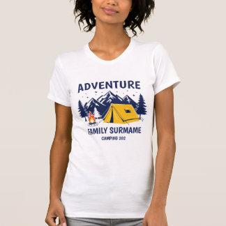 Camiseta Reunión Familiar de Camping de Aventura Montaña
