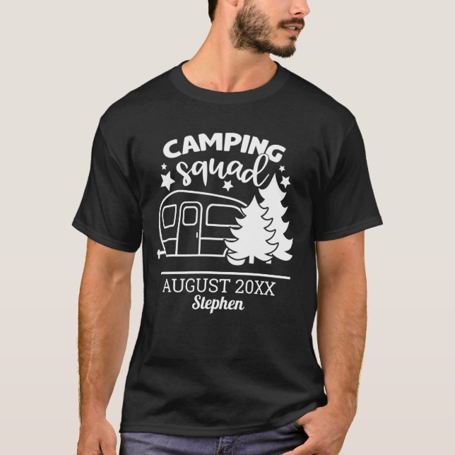 Camiseta Reunión familiar de escuadrón de camping con remol (Anverso)