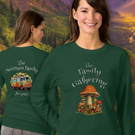 Camiseta Reunión familiar de hongos retro personalizados di