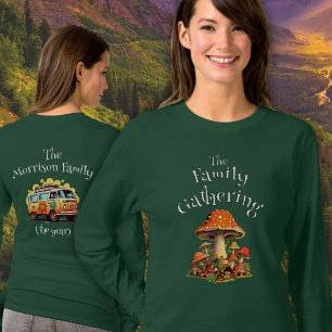 Camiseta Reunión familiar de hongos retro personalizados di