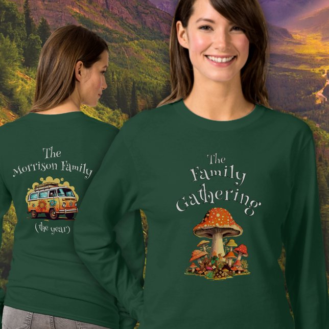 Camiseta Reunión familiar de hongos retro personalizados di (Subido por el creador)