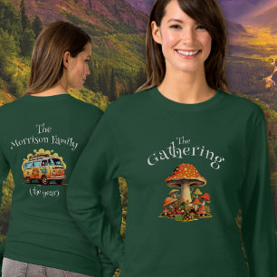 Camiseta Reunión familiar de hongos retro personalizados di