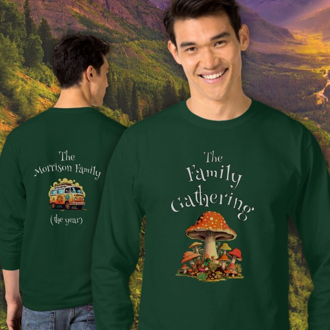 Camiseta Reunión familiar de hongos retro personalizados di (Subido por el creador)