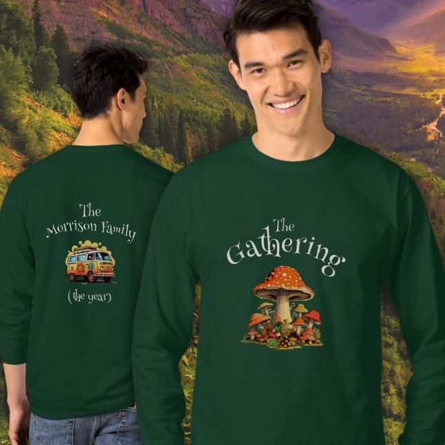 Camiseta Reunión familiar de hongos retro personalizados di (Subido por el creador)
