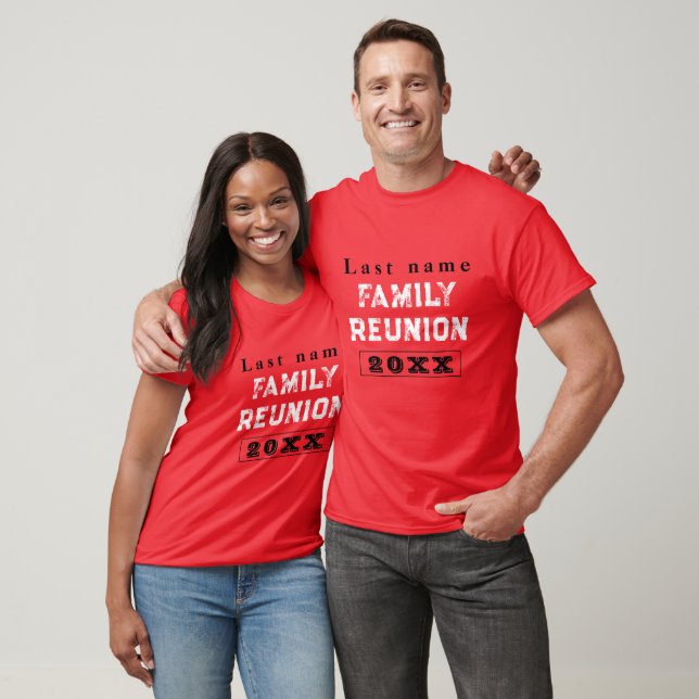 Camiseta Reunión familiar de personalizados rojos, crea tu  (Unisexo)