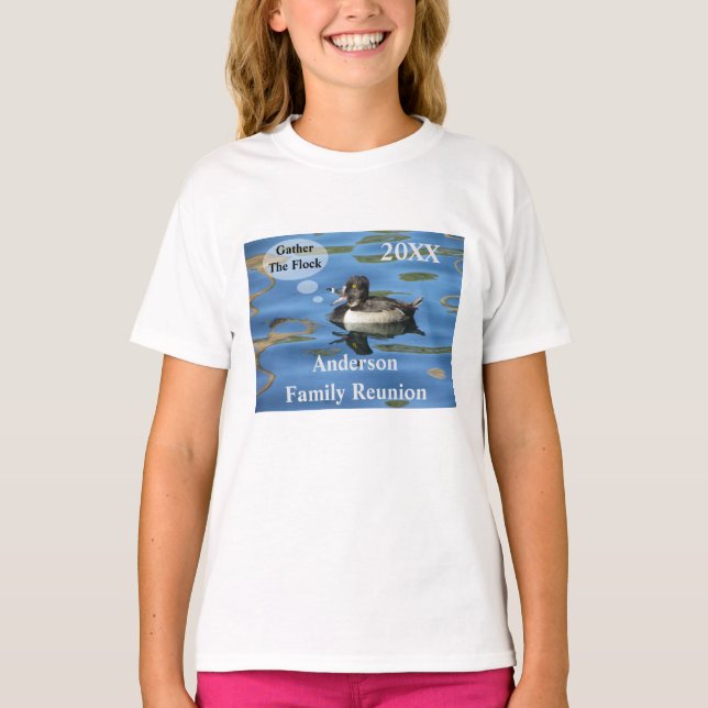 Camiseta Reunión familiar de un pato humorístico sobre el l (Anverso)