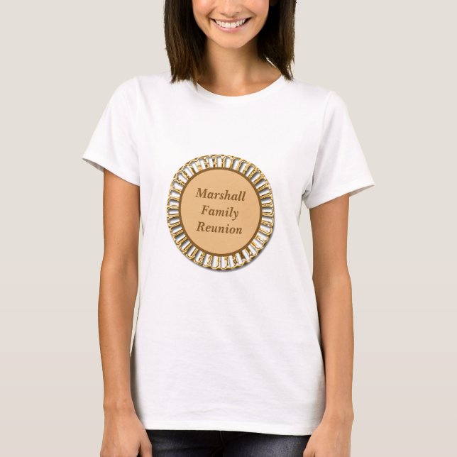 Camiseta Reunión familiar elegante oro plata cualquier apel (Anverso)