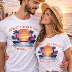 Camiseta Reunión Familiar en la Playa Crucero Personalizado