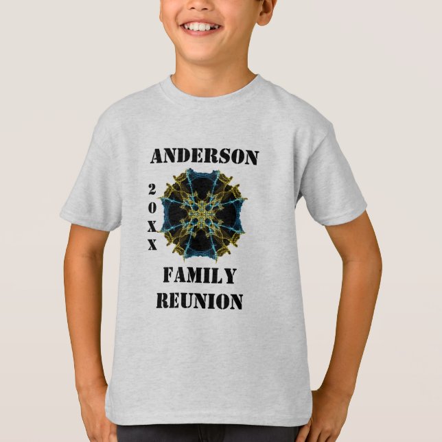 Camiseta Reunión familiar Kaleidoscope Oro Azul (Anverso)